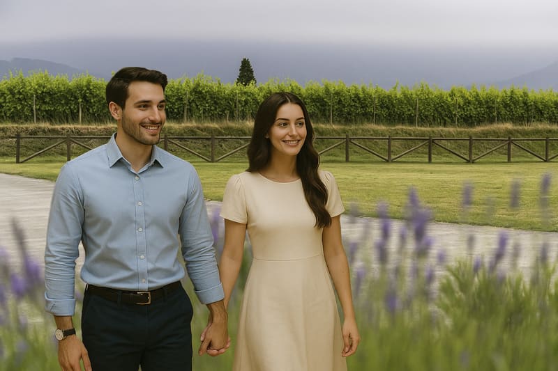 Pareja viñedo